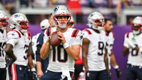 New England Patriots quarterback Drake Maye