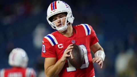 New England Patriots quarterback Drake Maye