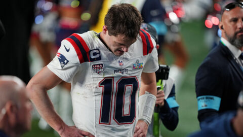 New England Patriots quarterback Drake Maye