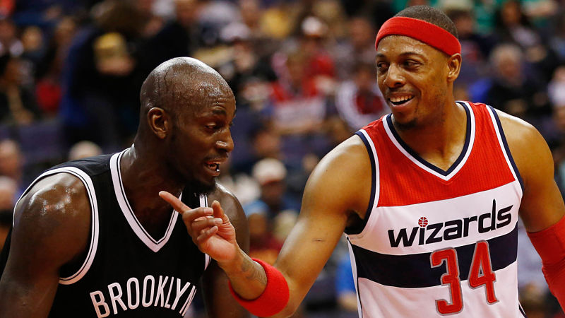 Former NBA players Paul Pierce and Kevin Garnett