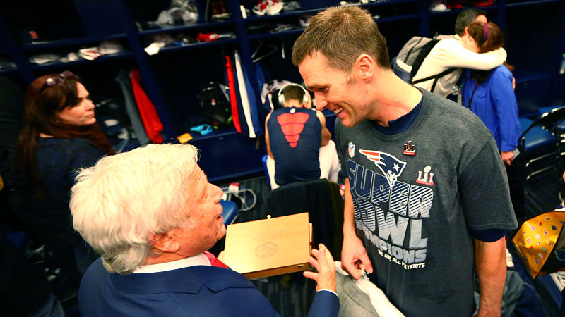 New England Patriots owner Robert Kraft and quarterback Tom Brady
