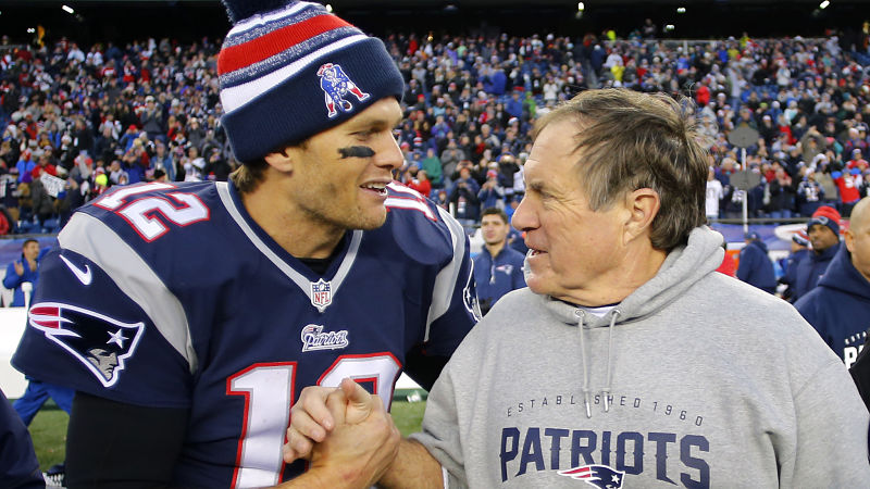 New England Patriots quarterback Tom Brady and head coach Bill Belichick