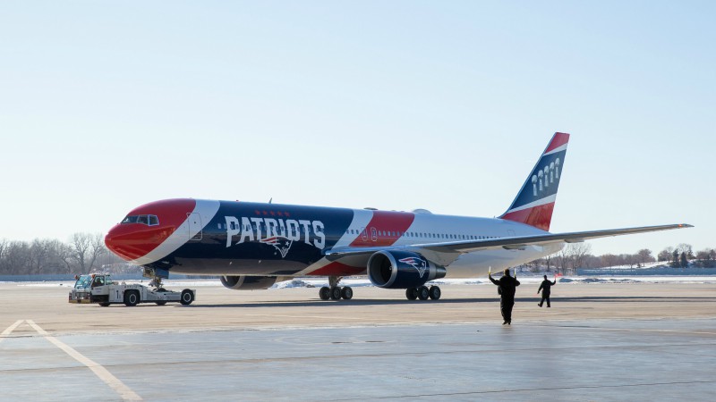New England Patriots airplane