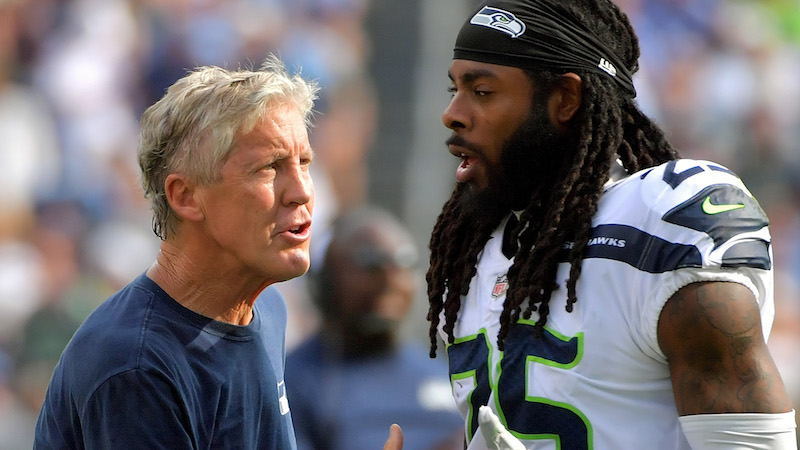 Seahawks head coach Pete Carroll, Richard Sherman