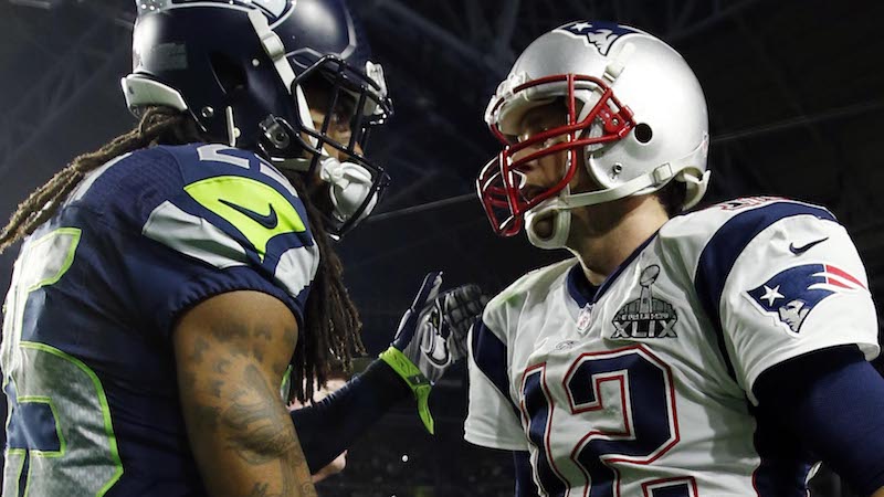Seahawks cornerback Richard Sherman, Patriots quarterback Tom Brady