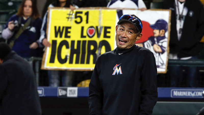 Ichiro Suzuki preparing for game against Seattle Mariners