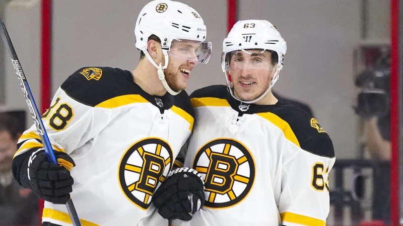 David Pastrnak and Brad Marchand