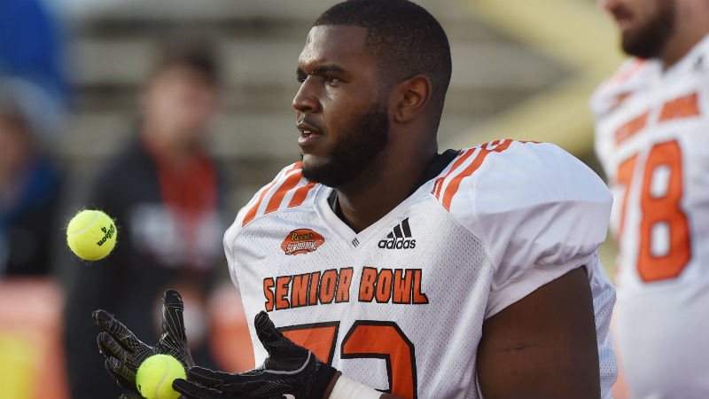 South Squad offensive tackle Brandon Parker