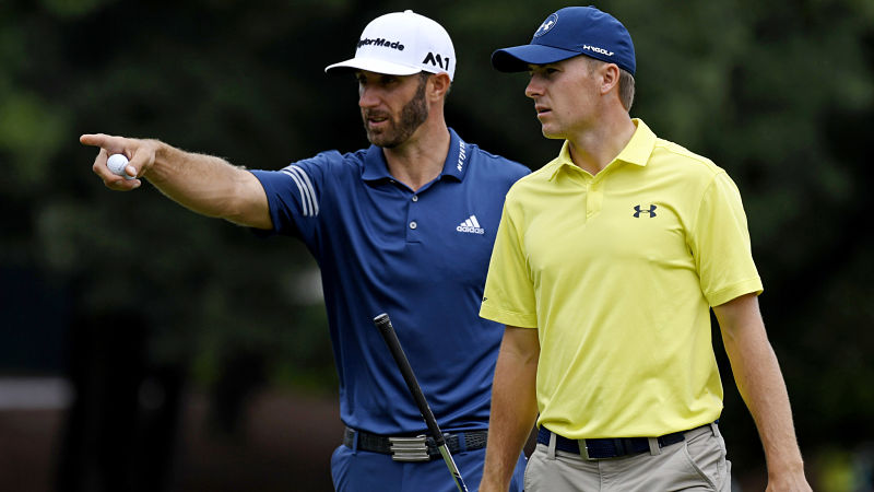 PGA golfers Dustin Johnson and Jordan Spieth