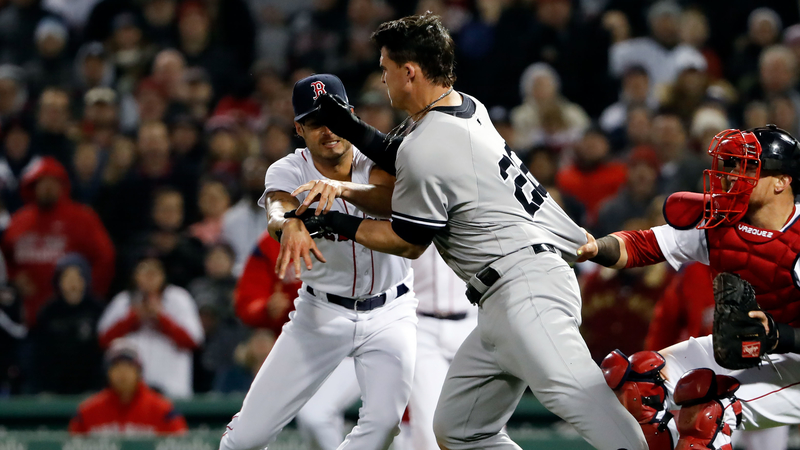 Boston Red Sox Pitcher Joe Kelly & New York Yankees Designated Hitter Tyler Austin