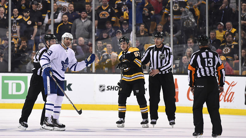 Toronto Maple Leafs forward Nazem Kadri and Boston Bruins forward Tommy Wingels