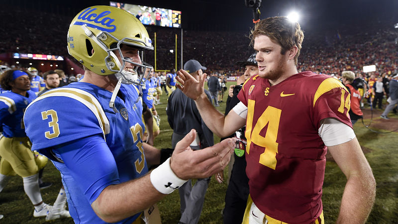 USC quarterback Sam Darnold and UCLA quarterback Josh Rosen