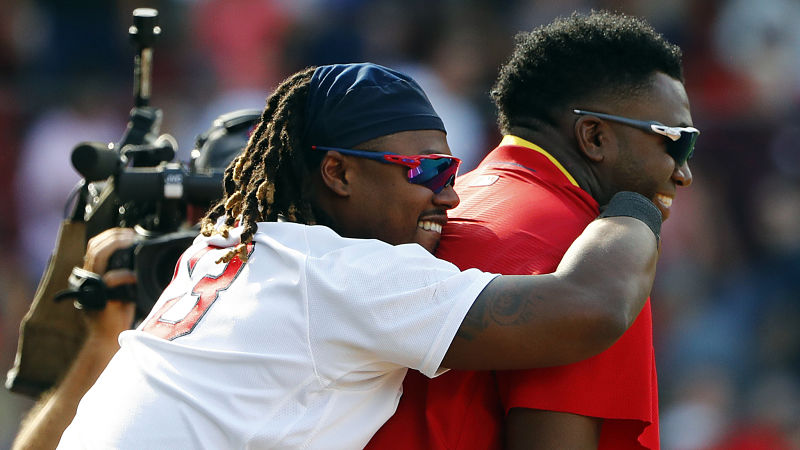 Boston Red Sox first baseman Hanley Ramirez and David Ortiz