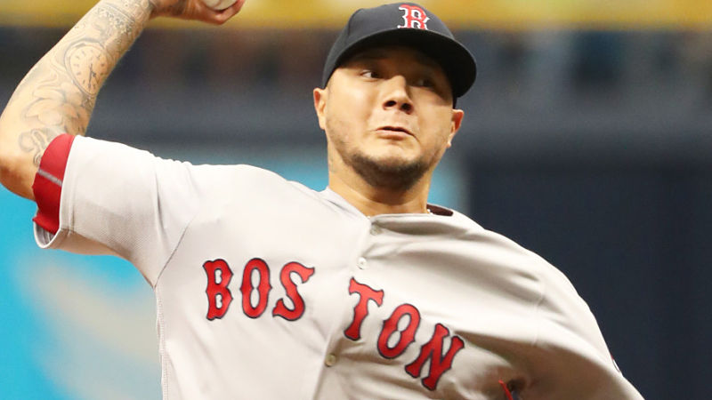 Boston Red Sox pitcher Hector Velazquez