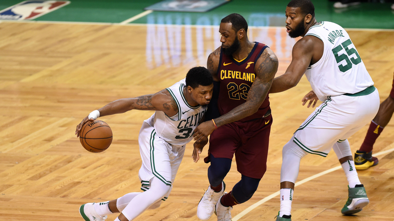 Boston Celtics Marcus Smart And Cleveland Cavaliers LeBron James