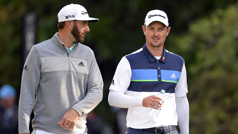 PGA golfers Dustin Johnson and Justin Rose