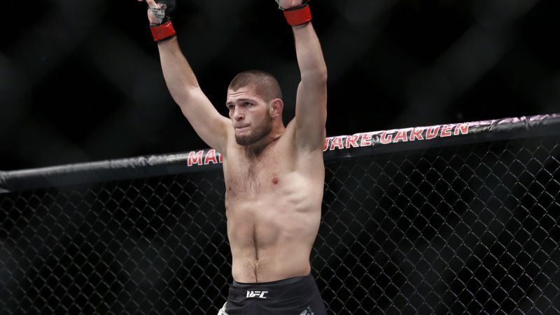 khabib nurmagomedov celebrates