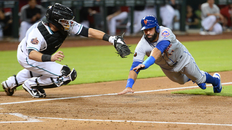 Arizona Diamondbacks Catcher Alex Avila And New York Mets Center Fielder Jose Bautista