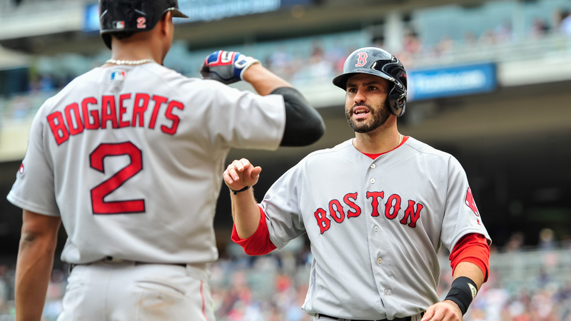 Boston Red Sox Shortstop Xander Bogaerts And Designated Hitter J.D. Martinez