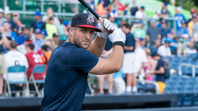 Binghamton Rumble Ponies outfielder Tim Tebow