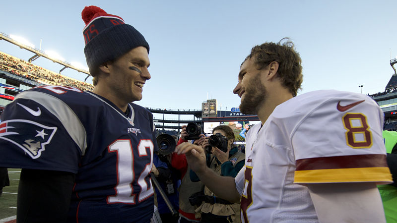 New England Patriots quarterback Tom Brady and Minnesota Vikings quarterback Kirk Cousins