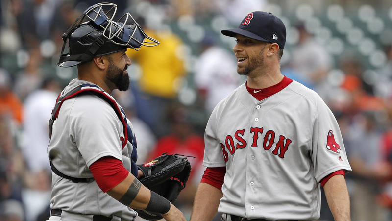 Boston Red Sox Relief Pitcher Tyler Thornburg And Catcher Sandy Leon