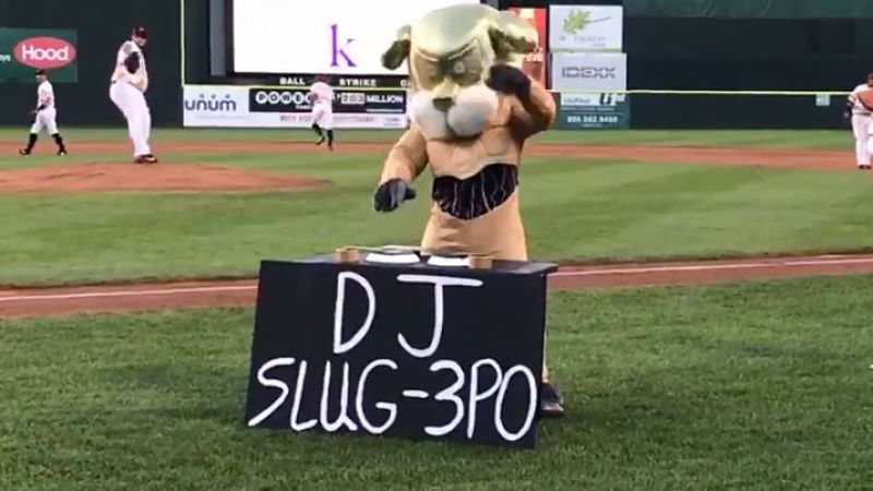 Portland Sea Dogs mascot slugger