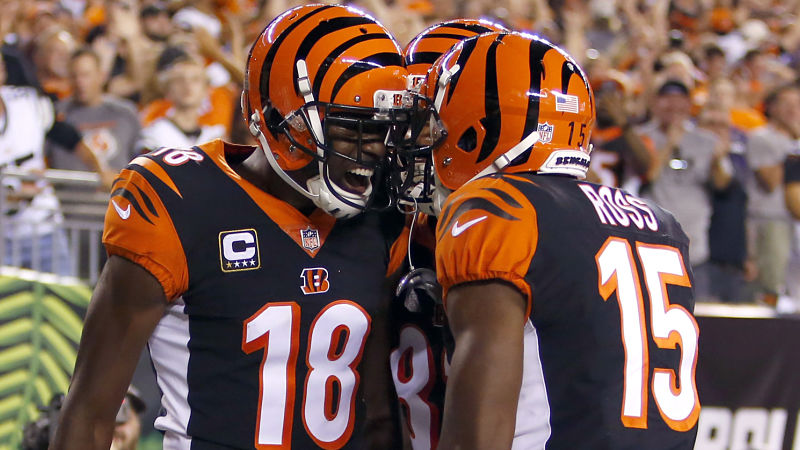 Cincinnati Bengals quarterback Andy Dalton and receiver A.J. Green