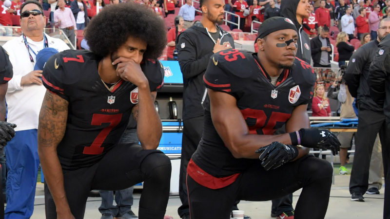 San Francisco 49ers quarterback Colin Kaepernick, cornerback Eric Reid