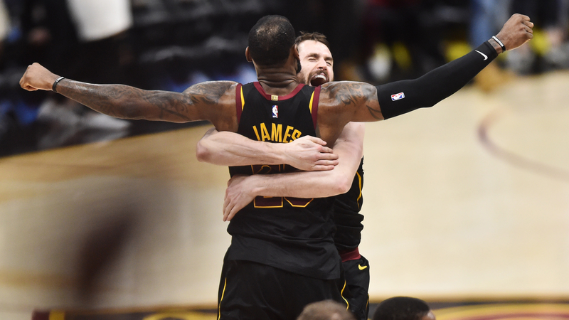 Cleveland Cavaliers Forward Kevin Love And Los Angeles Lakers Forward LeBron James