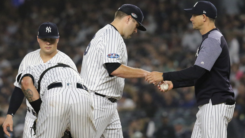 New York Yankees Manager Aaron Boone And Pitcher Lance Lynn