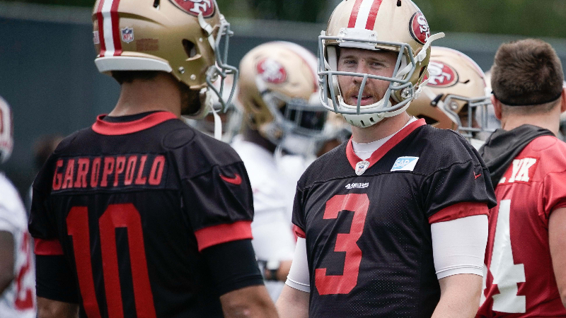 San Francisco 49ers quarterbacks CJ Beathard (3) and Jimmy Garoppolo
