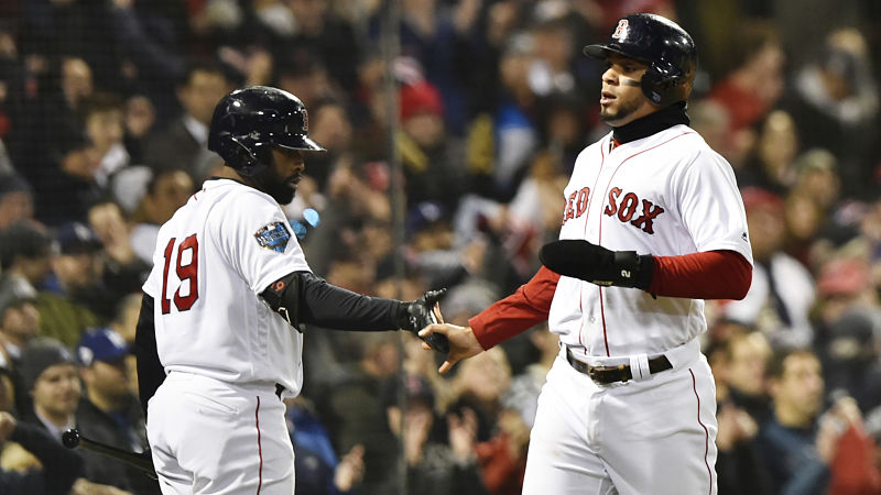 Boston Red Sox center fielder Jackie Bradley Jr. and shortstop Xander Bogaerts