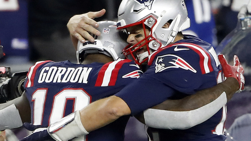 Patriots wide receiver Josh Gordon, quarterback Tom Brady