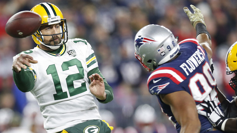 Packers Aaron Rodgers, Patriots defensive end Trey Flowers