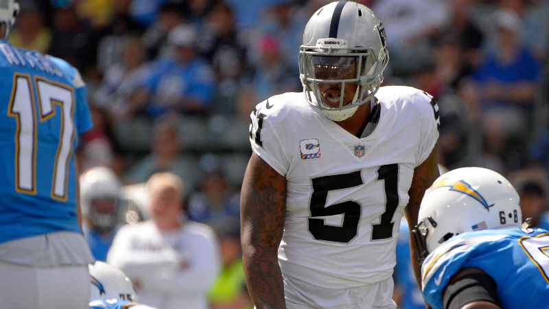 Oakland Raiders defensive end Bruce Irvin