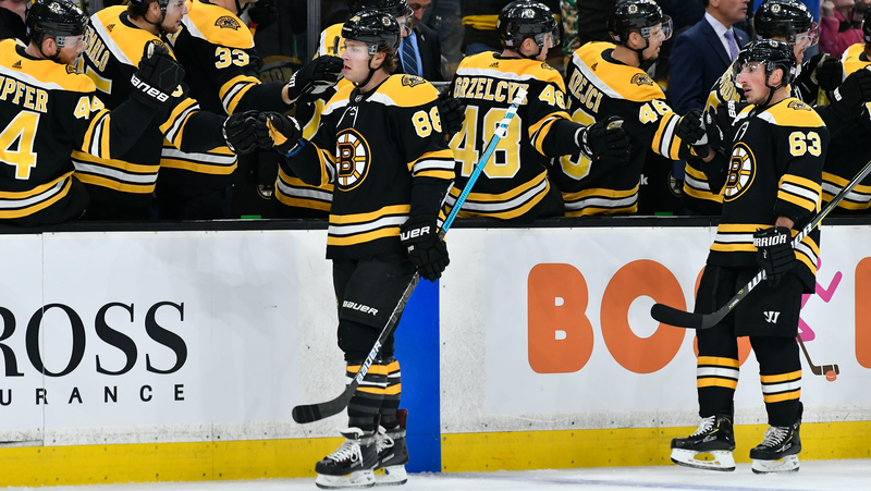 Boston Bruins Wingers David Pastrnak And Brad Marchand