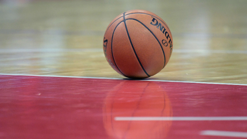 General overall view of a Spalding basketball