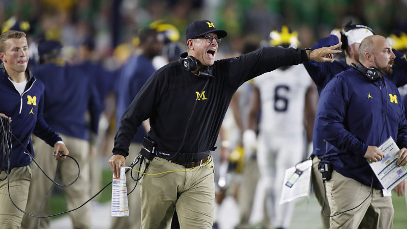 Michigan head coach Jim Harbaugh