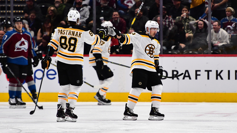 Boston Bruins Wingers David Pastrnak And Brad Marchand