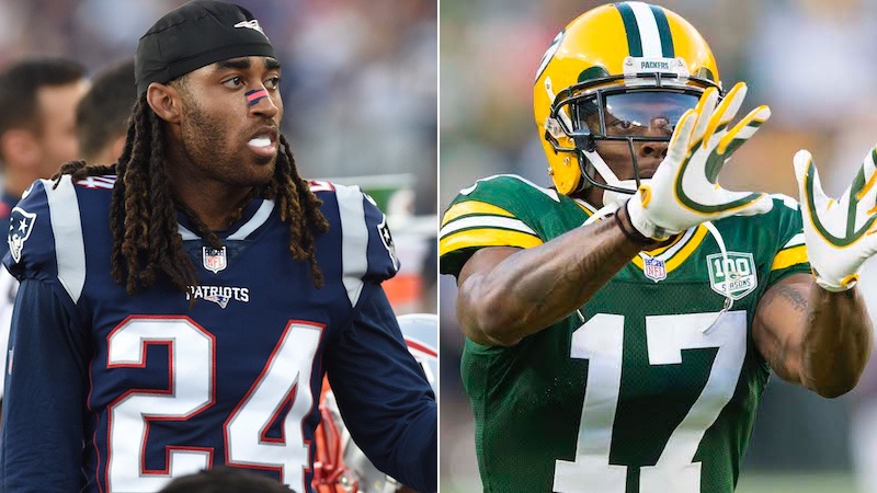 Patriots cornerback Stephon Gilmore, Packers wide receiver Davante Adams