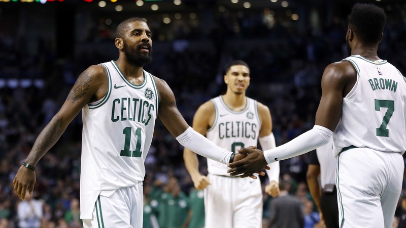 Boston Celtics Guards Kyrie Irving And Jaylen Brown