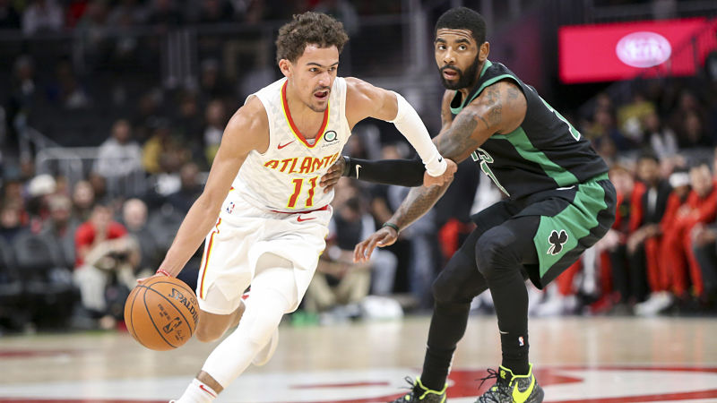 Boston Celtics point guard Kyrie Irving and Atlanta Hawks guard Trae Young