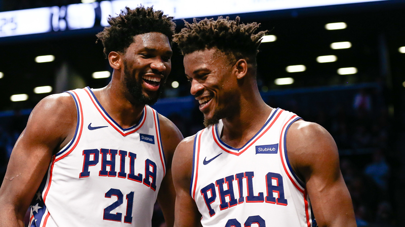 76ers players Joel Embiid, Jimmy Butler