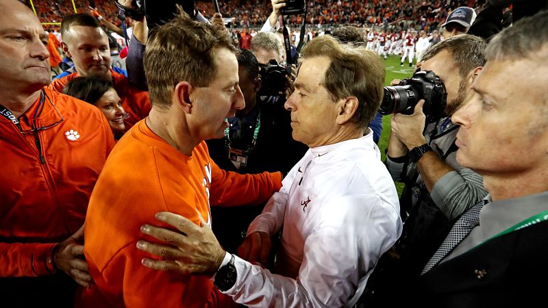 Clemson head coach Dabo Swinney and Alabama head Nick Saban