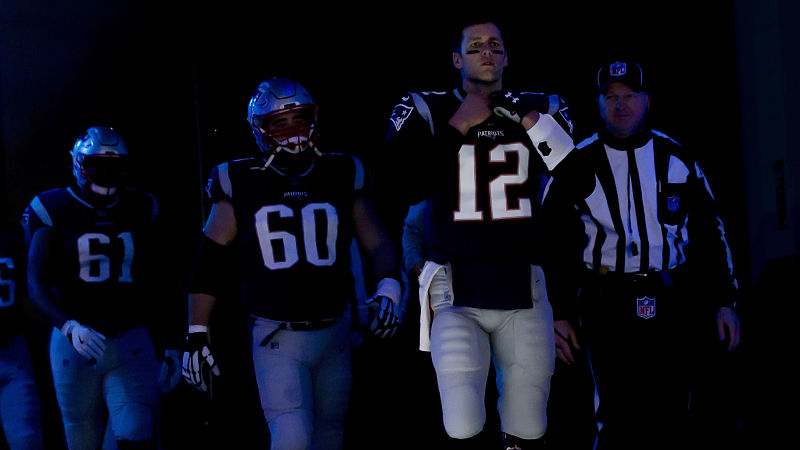 New England Patriots center David Andrews and quarterback Tom Brady