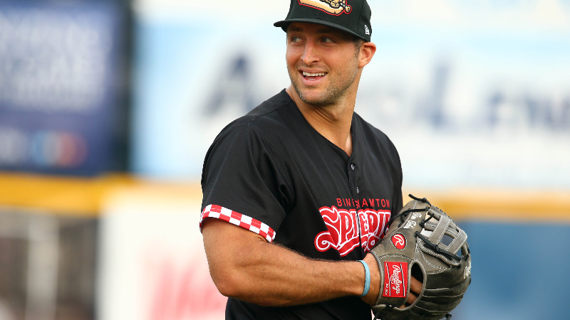 Minor League baseball outfielder Tim Tebow
