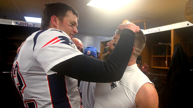 New England Patriots quarterback Tom Brady and wide receiver Julian Edelman