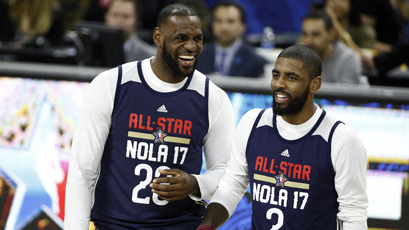 Boston Celtics guard Kyrie Irving and Los Angeles Lakers forward LeBron James