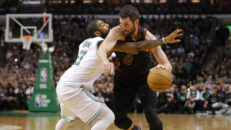 Boston Celtics' Kyrie Irving And Cleveland Cavaliers' Kevin Love